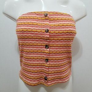 American Eagle top Large NWT striped knit sleeveless strapless tube summer